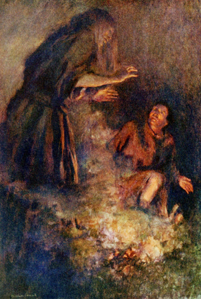 The caption for this illustration reads: I saw how black her face was and how white her hands were!