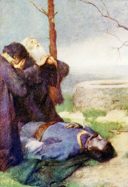The caption for this illustration reads: He bemoaned loudly fate Marko. Marko was a Serbian hero,