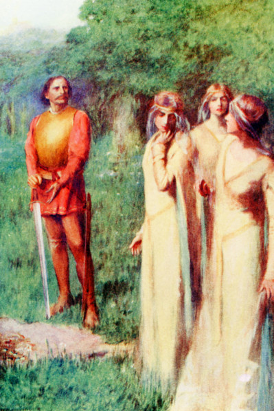 The caption for this illustration reads: The two looked at their companion who was standing in the