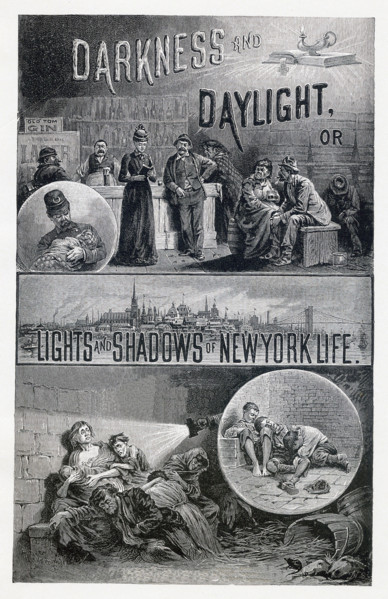 This late 19th-century illustration shows the opening illustration iin the book, Darkness and