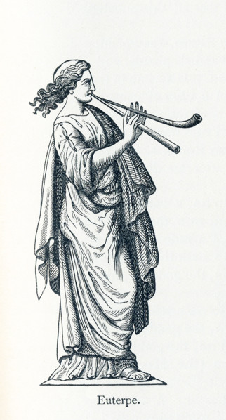This illustration dates to 1898 and shows a statue of Euterpe. Euterpe was honored as the Muse of