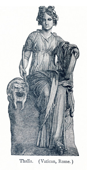 This illustration dates to 1898 and shows a statue of Thalia in the Vatican Museum. Erato was