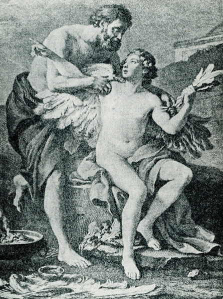 This illustration of Daedalus and Icarus was done by J M Virn. In Greek mythology, Daedalus (left)