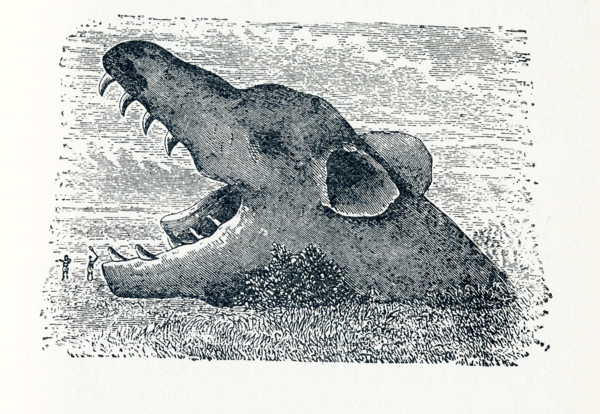 This illustration dates to aroun 1898 and shows the wolf Fenris (also spelled Fenrir. The name