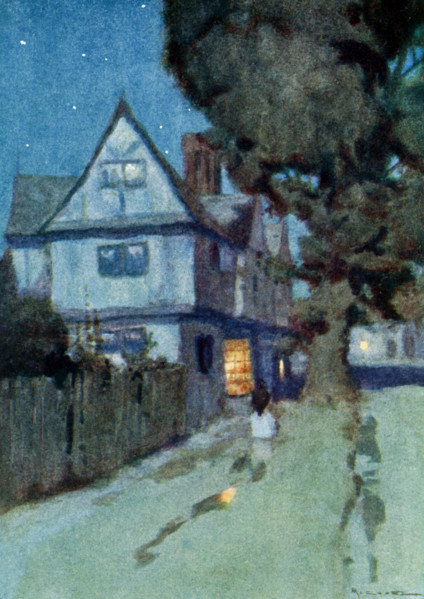 This illustration dates to the early 1900s and shows the House of the Seven Gables in Salem