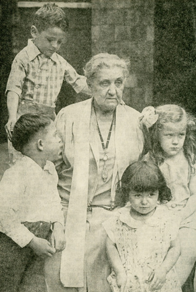This photo, which dates to the 1920s, shows Jane Adams. The caption reads: Miss Jane Adams