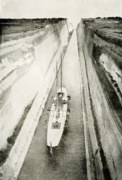 The 1912 caption reads: ""Canal that Nero Dreamed of - This is one of the wonderful canals which