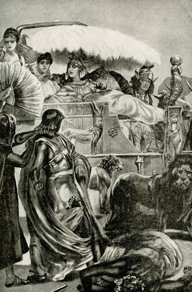 The caption for this 1912 image reads"" ""Cleopatra in all her splendor - prisoners of war being