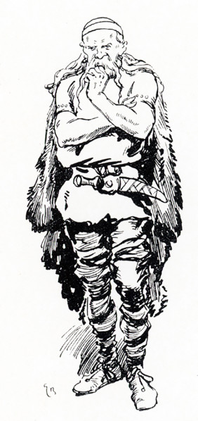 The early 1900s caption read: ""Ketill Flatnose."" Ketill Flatnose was the son of Bjorn the