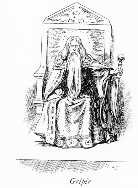 This early 1900s illustration shows Gripir. Gripir was the son of King Eylimi, and the brother of