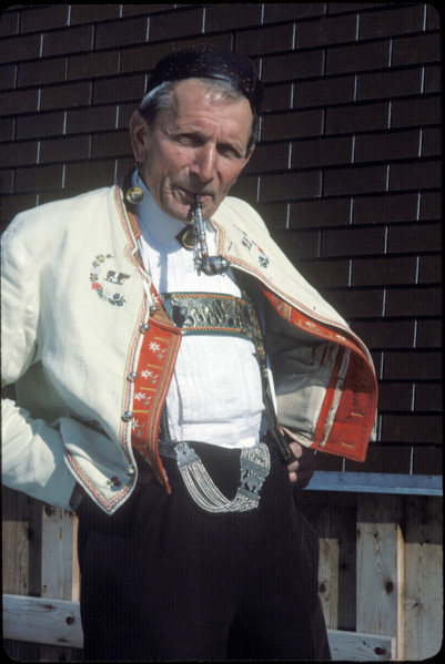 Emil Zimmermann, traditional costume of Appenzell, 1979.