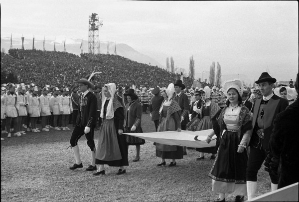 Olympic games in Grenoble 1968: Opening ceremony.