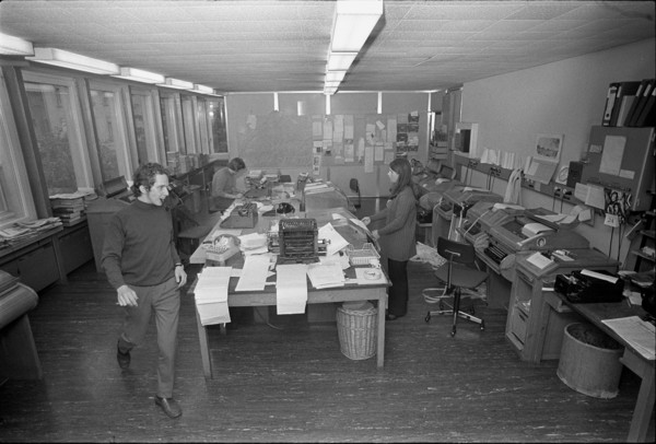UPI office, editorial staff in Zurich, 1971.