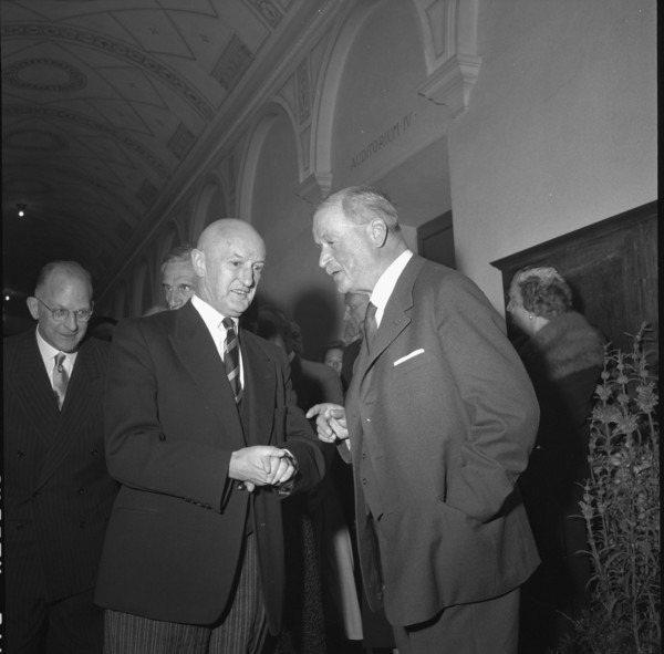 100 years ETH Zurich 1955: federal council Etter, painter Gimmi.