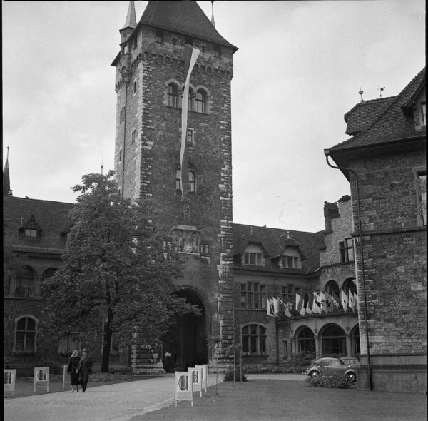 National Museum, Entrance Museumstrasse, Zurich 1956.