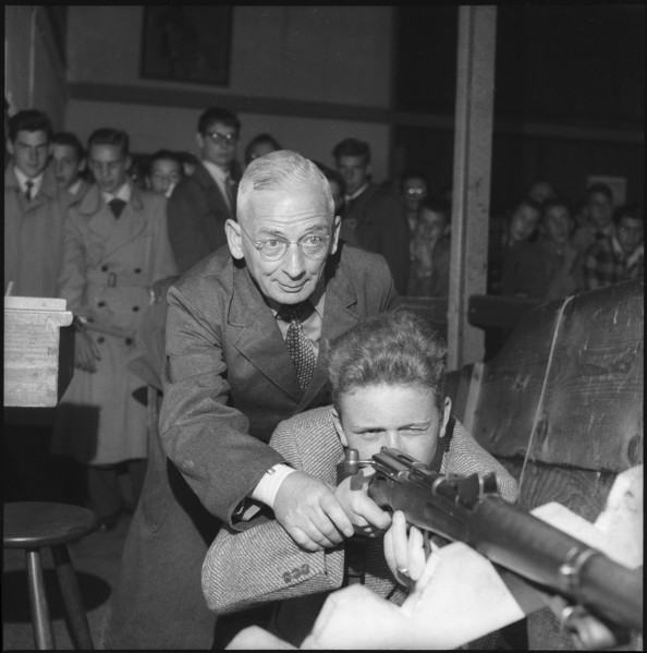 Boy shooting competiton in Zurich, 1954.