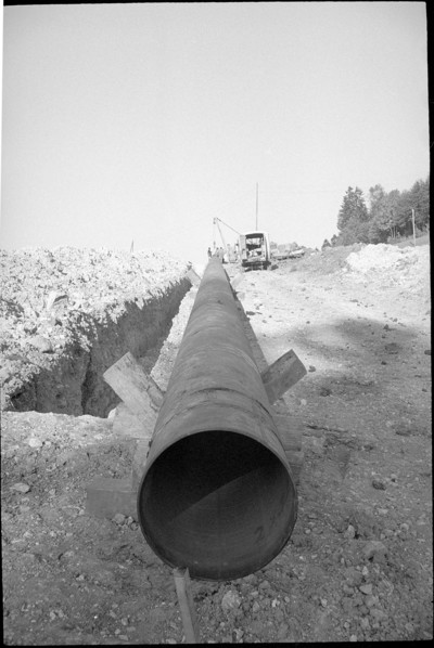 Cernier, Pipeline for refinery Cressier under construction, 1966.