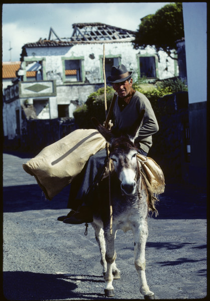 Farmer riding a horse, Azores 1984.