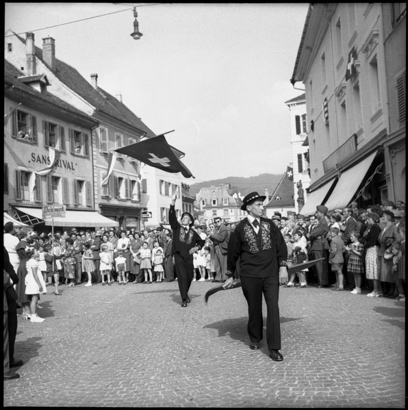 Festival of the people of Jura in Delemont, 1955.