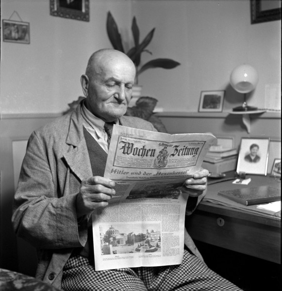 Newspaper Reader with the Wochenzeitung, 1944.