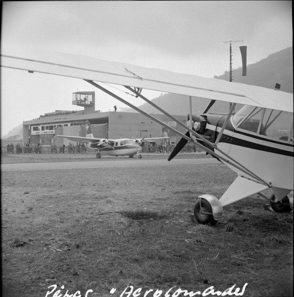 Piper at airfield Lugano-Agno 1958.