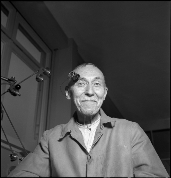 Watchmaker at Longines, around 1965.
