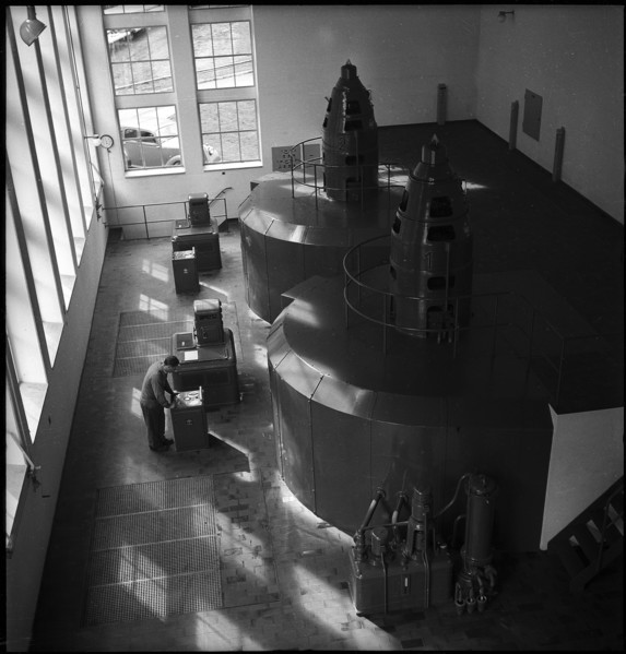 Turbine room, Juliawerk Tiefencastel 1949.