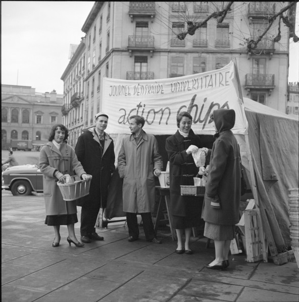 Geneva students for Hungarian refugees in Jugoslawia 1957.