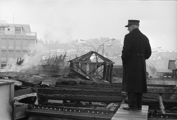 Fire at Lucerne main station 1971.