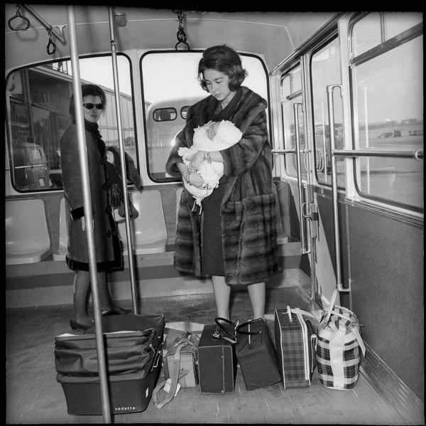 Sofia of Spain with daughter Elena in Geneva, 1964.