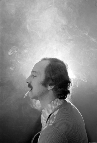 Man smoking cigarette, 1973.