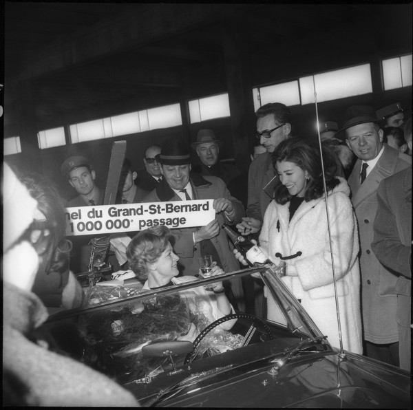 First millionth car passing the Great St. Bernhard road tunnel in 1967