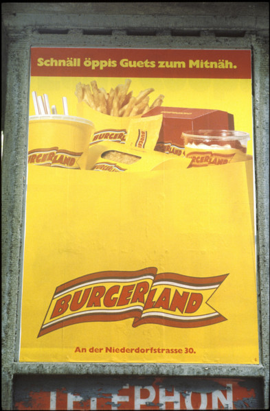 Advertising slogan in Swiss German dialect 1983