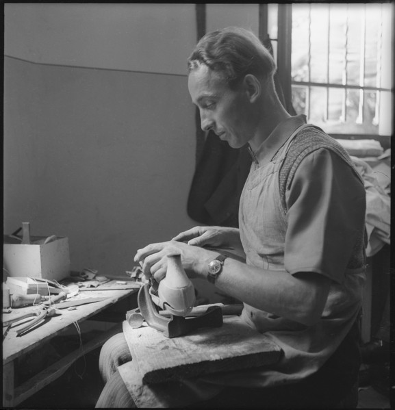 Polish refugee; shoemaker's; 1945