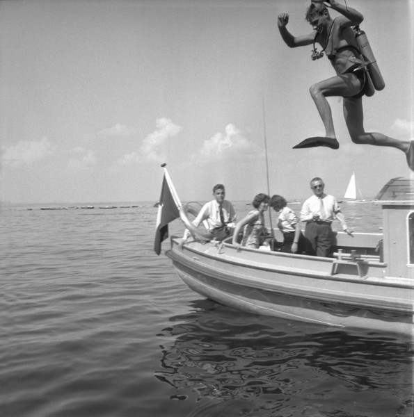 Rescue force demonstration on the Lake Constance, 1956
