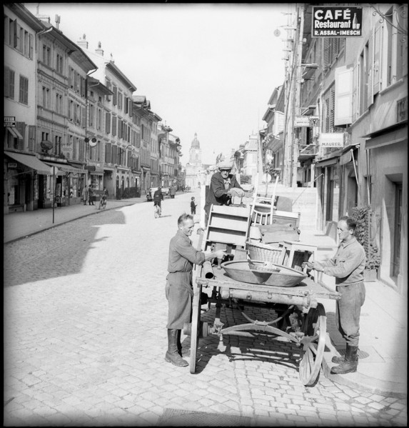After World War 2: relief action for Lanslebourg, Morges 1945
