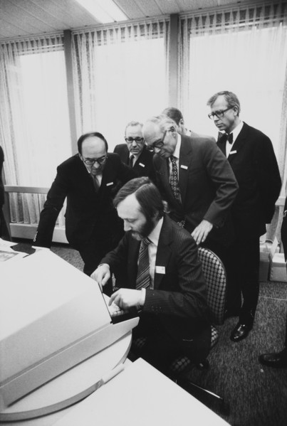 Kurt Fugler, Fridolin Luchsinger: inauguration of Ringier's headquarters in Zurich 1978
