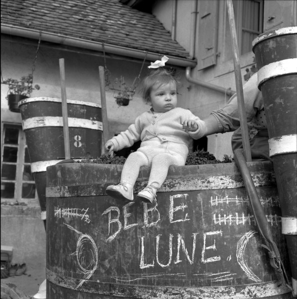 Baby at vintage in Riex themed Bébé Lune, 1957