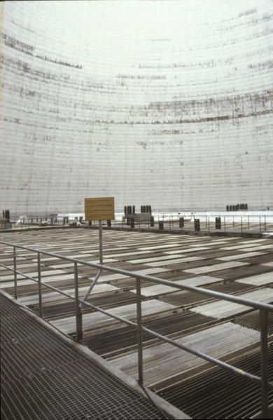 Nuclear power station Gösgen, cooling tower inside, 1980