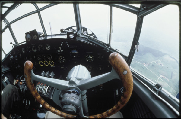 In the cockpit of a Junkers JU-52