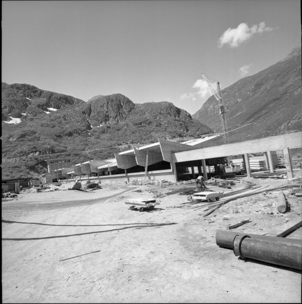 Building site tunnel entry Grand-Saint-Bernard 1963