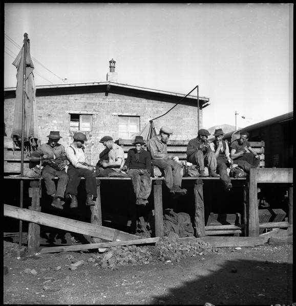 Workers having a break; 1943