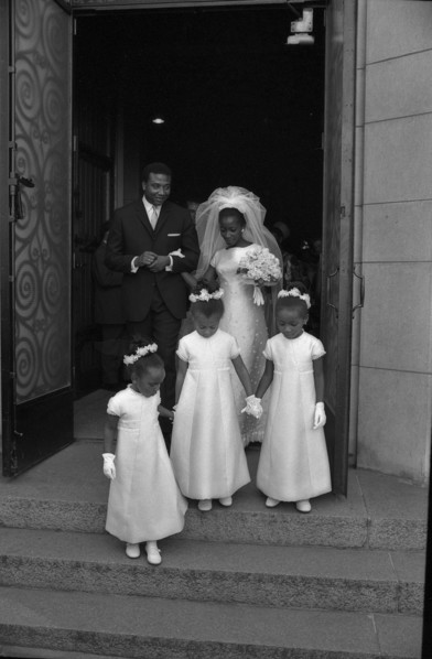 Elpidio Olympio marrying Marie Houphouet Boigny in Geneva, 1967