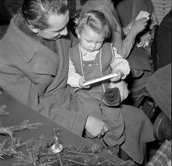 Hungarian refugees at Christmas party, St. Gallen 1956