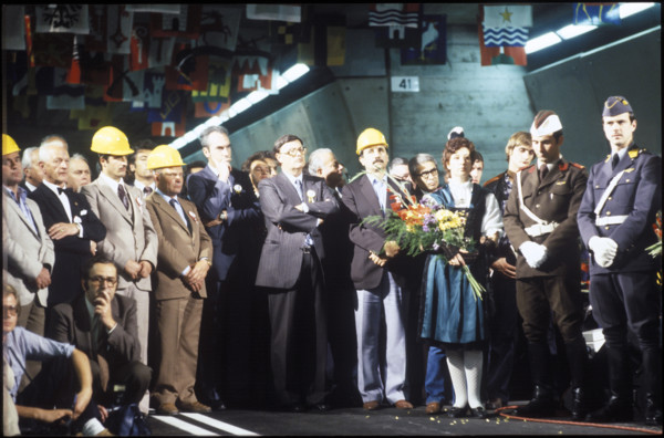 Gotthard motorway tunnel: opening ceremony 1980
