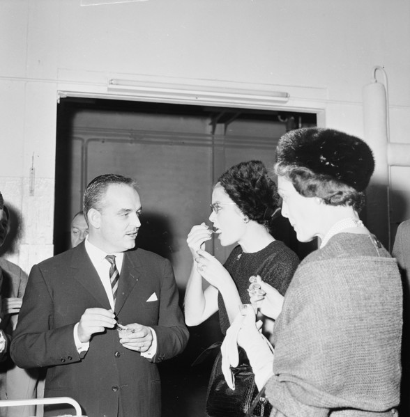 Prince Rainier and Grace of Monaco, Grace Kelly, visit Chocolat Suchard, 1960