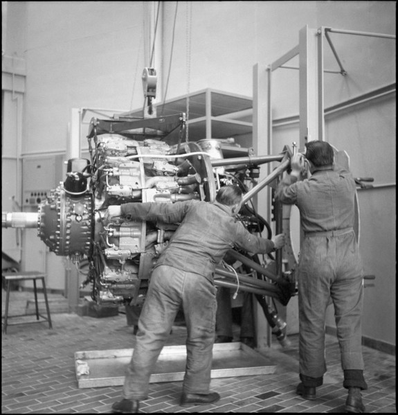Engine test stand of Swissair 1951