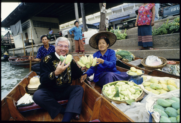 Manager of tourist services Lucerne Kurt Illi at the floating market, Thailand 1993