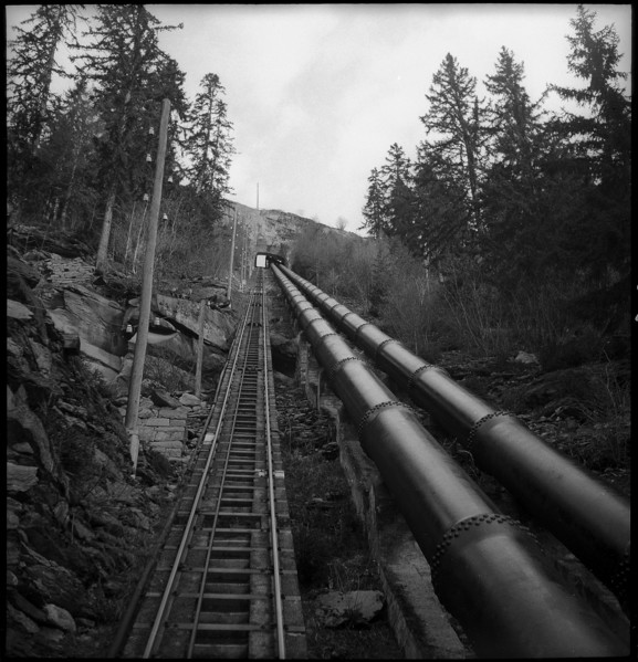 Pressurized water pipeline, Barberine power station 1950