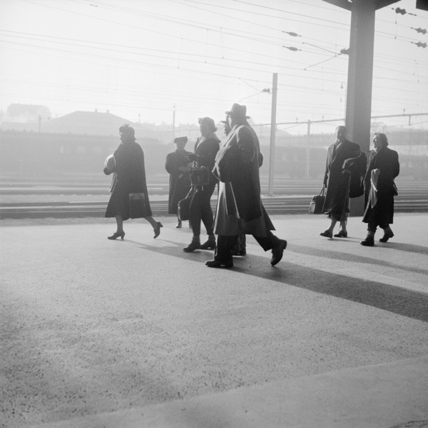Passengers in the station of Basel, 1951